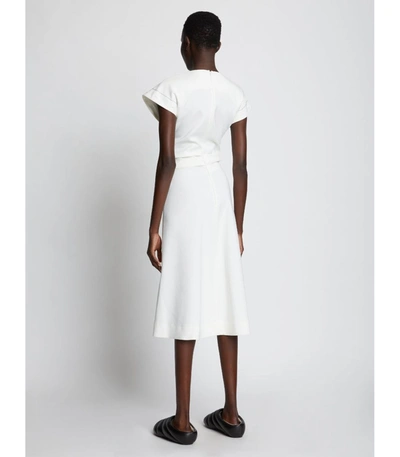 Shop Proenza Schouler Viscose Gabardine Front Twist Dress In 102 Off White