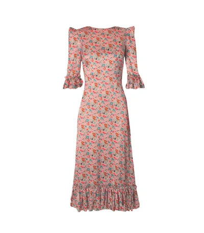 Shop The Vampire's Wife The Falconetti 3/4 Sleeve Floral Dress In Pink