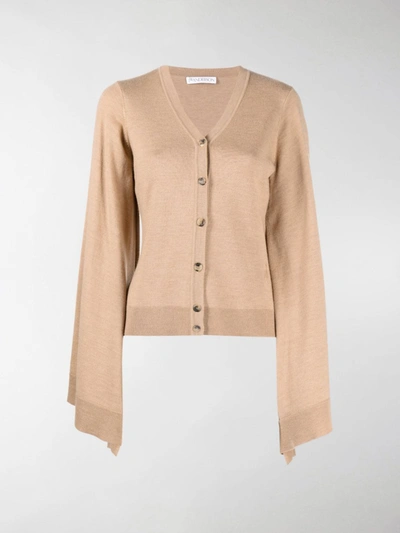 Shop Jw Anderson Wing Sleeve Cardigan In Neutrals