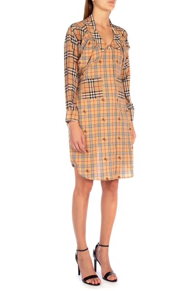 Shop Burberry Embroidered Silk And Cotton Chemisier Dress Nd  Donna 6