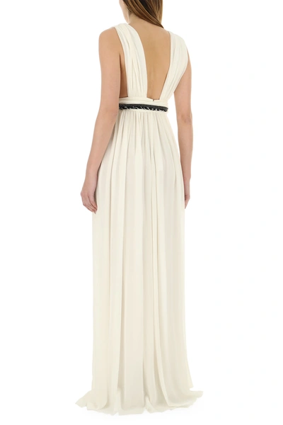 Shop Saint Laurent Ivory Crepe Long Dress  Nd  Donna 36f