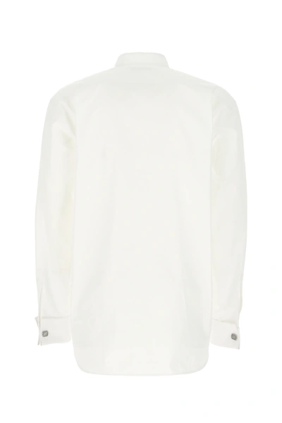 Shop Balenciaga White Poplin Shirt  White  Uomo 40