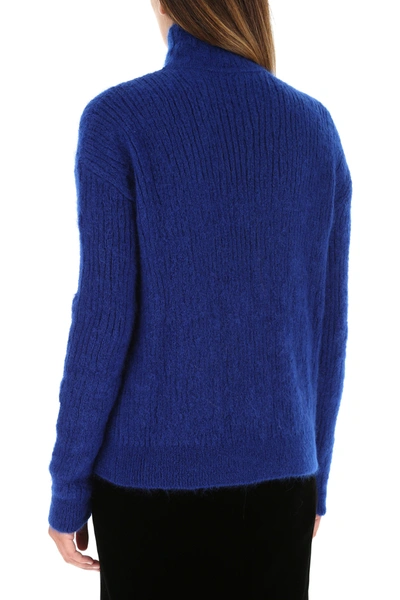 Shop Saint Laurent Blue Stretch Mohair Blend Sweater Nd  Donna M