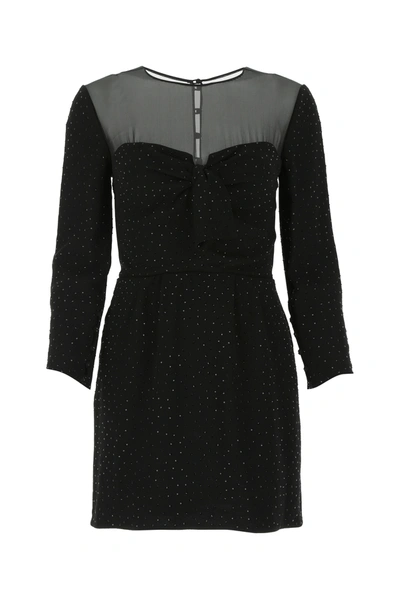 Shop Saint Laurent Black Crepe Mini Dress Nd  Donna 38f
