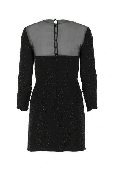 Shop Saint Laurent Black Crepe Mini Dress Nd  Donna 38f