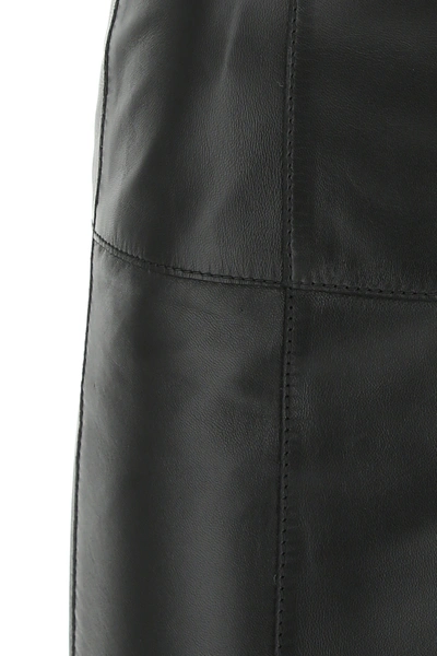 Shop Loewe Black Leather Skirt Black  Donna 34f