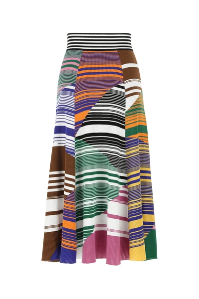 Shop Missoni Multicolor Cotton Blend Skirt Multicoloured  Donna 38