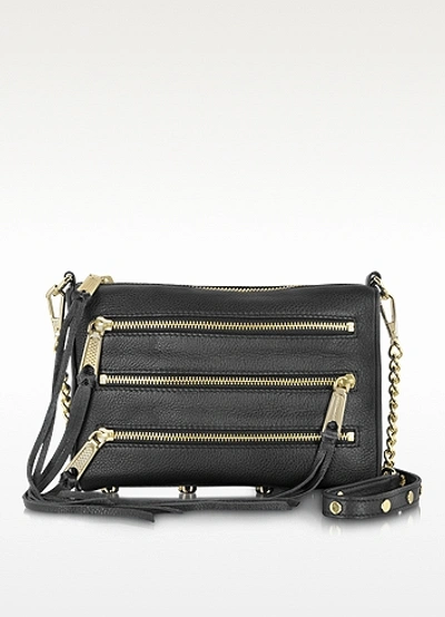 Rebecca Minkoff Black Leather Mini 5 Zip Crossbody Bag
