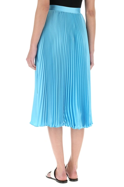 Shop Versace Light-blue Satin Skirt Lightblue  Donna 42