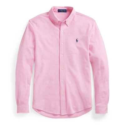 Shop Ralph Lauren Featherweight Mesh Shirt In Hampton Pink Heather