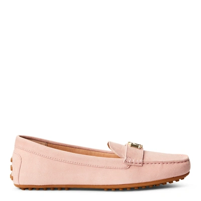 Shop Lauren Ralph Lauren Barnsbury Suede Loafer In Dusty Pink