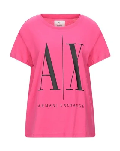 Shop Armani Exchange T-shirts In Fuchsia
