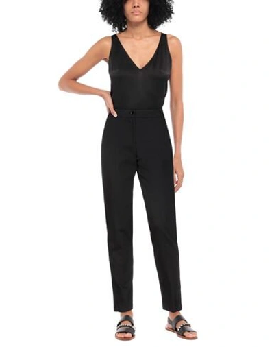 Shop Emporio Armani Woman Pants Black Size 8 Cotton, Lyocell, Linen