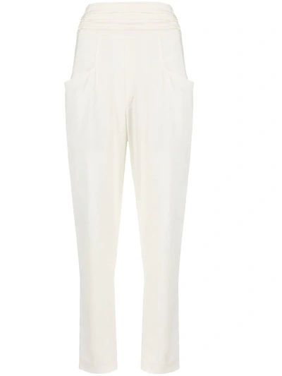 Shop Isabel Marant High-waist Tapered Trousers In Neutrals