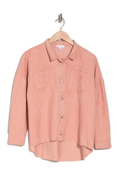 Shop Abound Cord Shirt Jacket In Pink Salmon