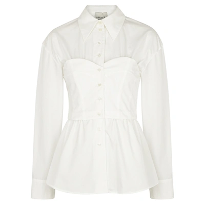 Shop A.w.a.k.e. White Poplin Corset Shirt