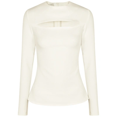 Shop A.w.a.k.e. Ivory Cut-out Stretch-cady Top