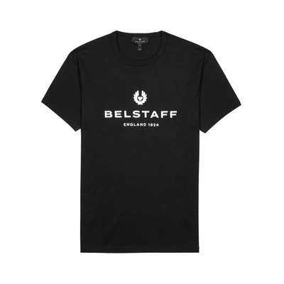 Shop Belstaff Black Logo-print Cotton T-shirt