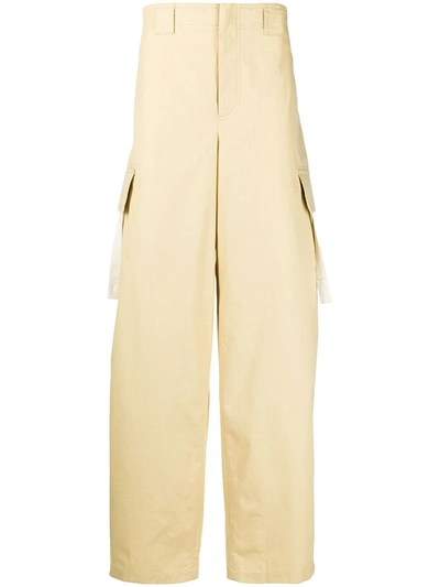 Shop Jacquemus Alzu Wide-leg Cargo Trousers In Yellow