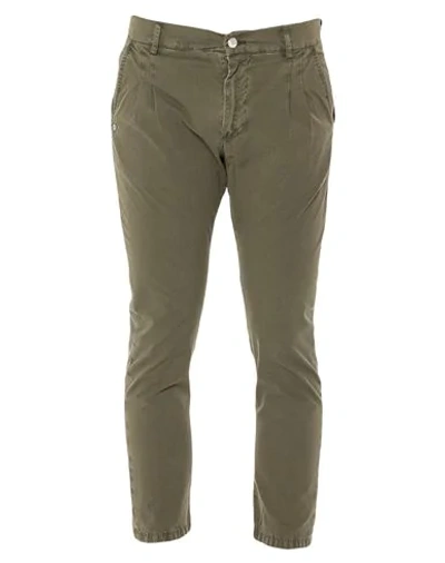 Shop Grey Daniele Alessandrini Man Pants Military Green Size 29 Cotton, Elastane