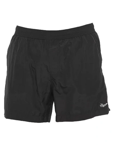 Shop Ermenegildo Zegna Swim Trunks In Black