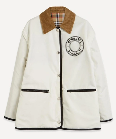 Shop Burberry Westcliff 824 Logo Nylon Jacket In Natural White