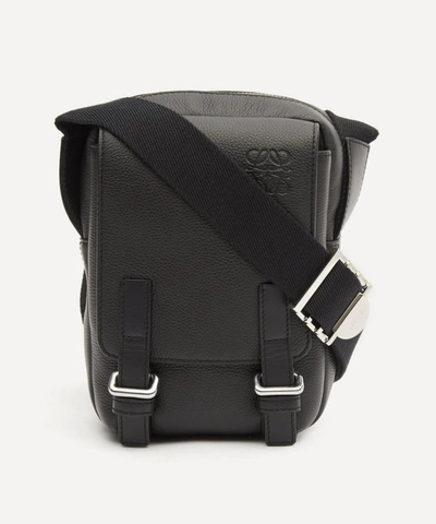 Shop Loewe Military Xs Leather Cross-body Bag In Black