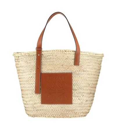 Shop Loewe Large Basket Bag In Neutral