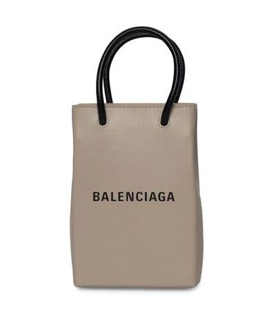 Shop Balenciaga Mini Telephone Bag In Light Beige