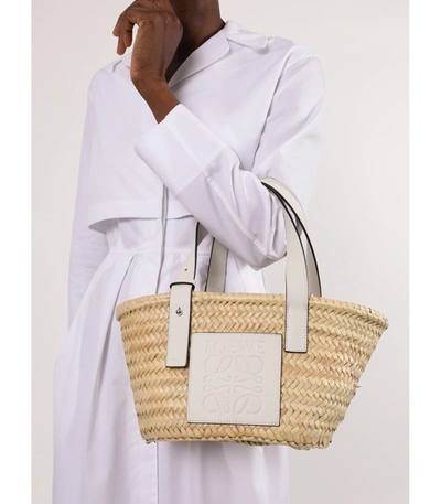 Shop Loewe Small Basket Bag, White