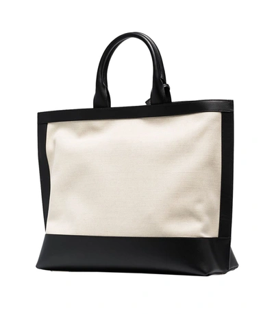 Shop Saint Laurent Cabas Two-tone Tote Bag In Black/white