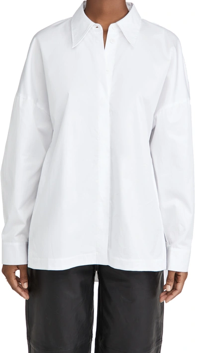 Shop Tibi Classic Shirting Oversized Shirt White