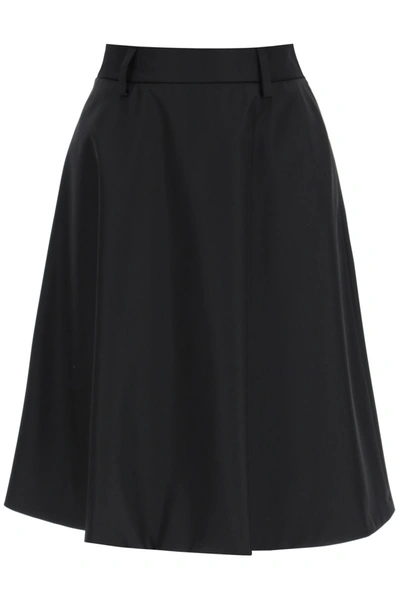 Shop Prada Skirt In Re-nylon Gabardine In Nero