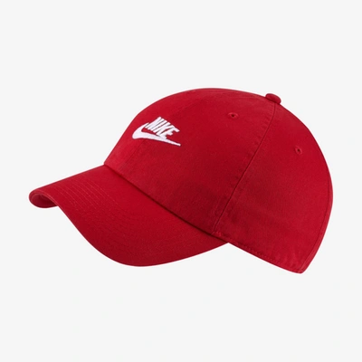 Shop Nike Unisex  Sportswear Heritage86 Futura Washed Hat In Red