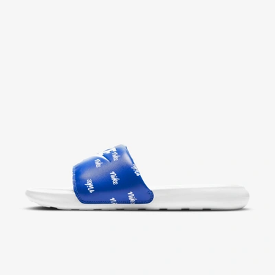 Shop Nike Men's Victori One Printed Slides In Blue
