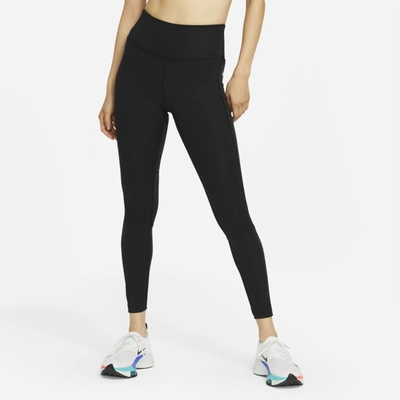Shop Nike Women's Epic Fast Mid-rise Pocket Running Leggings In Black