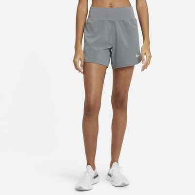 Shop Nike Eclipse Women's Running Shorts In Smoke Grey