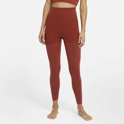 Shop Nike Yoga Luxe Layered Women's 7/8 Leggings In Rugged Orange,light Sienna