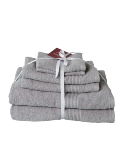 Shop Talesma Braid Dobby 6-pc. Turkish Cotton Towel Set In Marble Grey