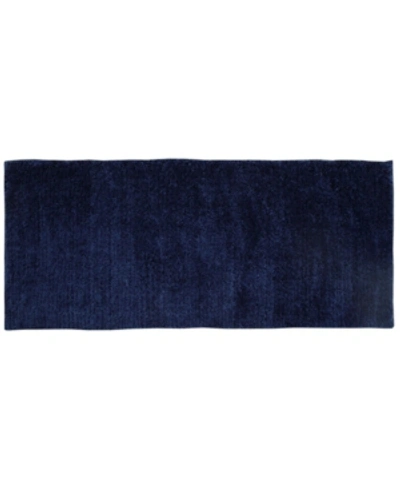 Shop Addy Home Fashions Micro Shag Soft And Plush Oversized Bath Rug, 24" X 60" Bedding In Navy