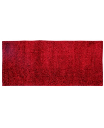 Shop Addy Home Fashions Micro Shag Soft And Plush Oversized Bath Rug, 24" X 60" Bedding In Red