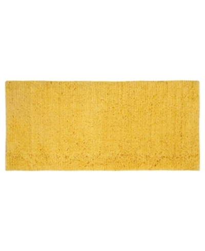 Shop Addy Home Fashions Micro Shag Soft And Plush Oversized Bath Rug, 24" X 60" Bedding In Yellow