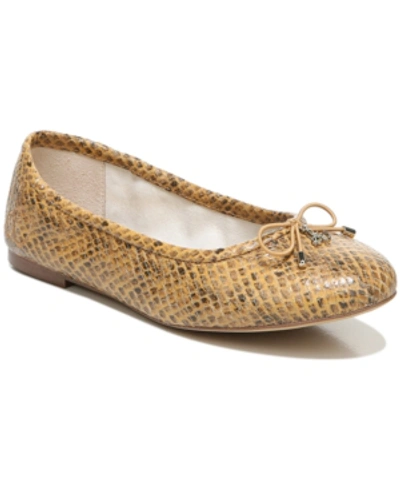 Shop Sam Edelman Women's Felicia Ballet Flats Women's Shoes In Wheat Snake
