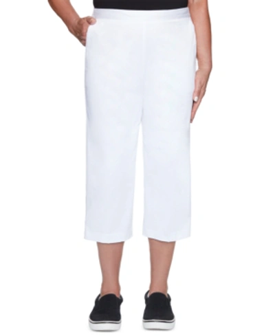 Shop Alfred Dunner Women's Missy Classics Twill Trouser Pocket Capri Pants In White
