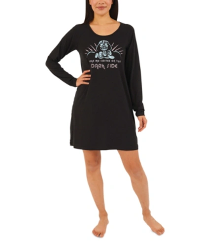 Shop Munki Munki Star Wars Darth Vader Coffee Sleepshirt Nightgown In Black