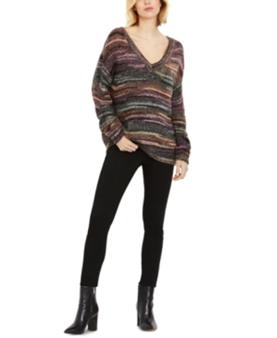 Shop A Pea In The Pod V-neck Boyfriend Maternity Sweater In Multi Stripe