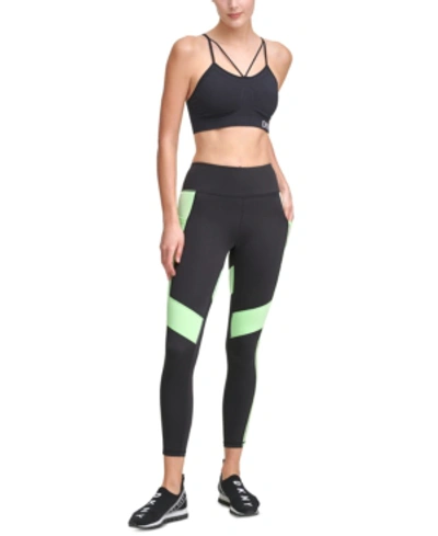 Shop Dkny Sport Colorblocked High-waist Leggings In Spearmint
