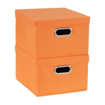 Shop Household Essentials 2-pc. Tangarine Storage Box Set In Orange