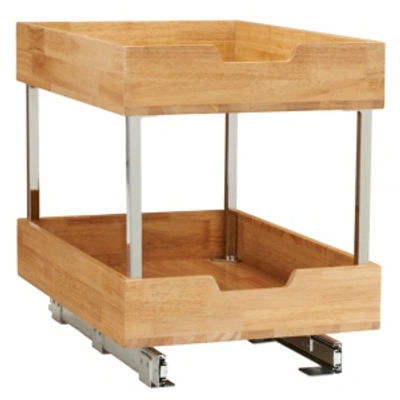 Household Essentials Glidez Wood 14.5" 2-tier Sliding Cabinet Organizer In Natural Honey