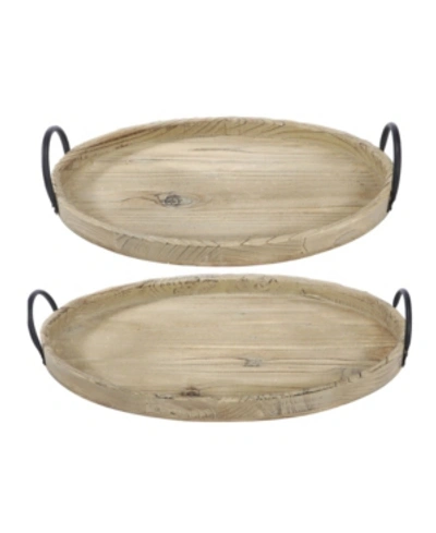 Shop Ab Home Farmers Market Wooden Trays, Set Of 2 In Natural